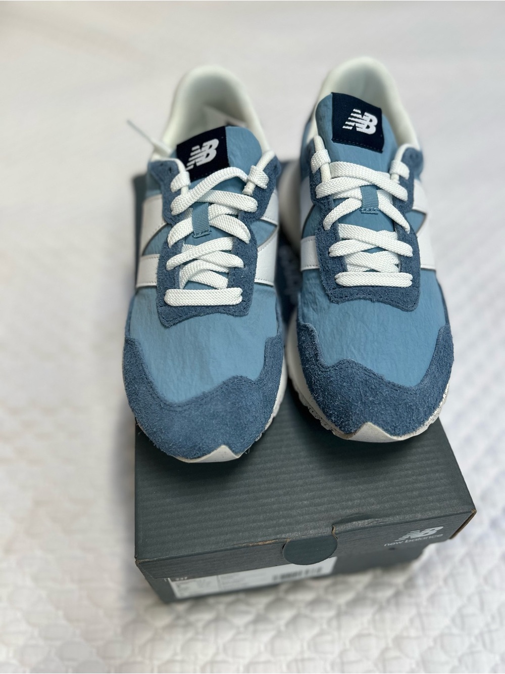 New Balance Women’s 237 Light Blue and Suede Sneaker. - Picture 3 of 10
